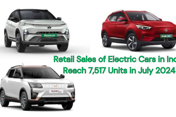 Retail Sales of Electric Cars in India Reach 7,517 Units in July 2024